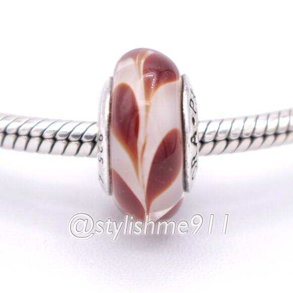 Authentic PANDORA Brown Swirl Charm - Picture 1 of 8